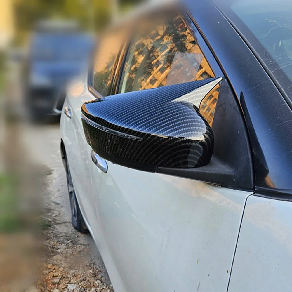 For Nissan Kicks Lannia BlueBird 2015-2021 Car Rearview Side Mirror Cover Wing Cap Exterior Sticker Door Rear View Case Trim