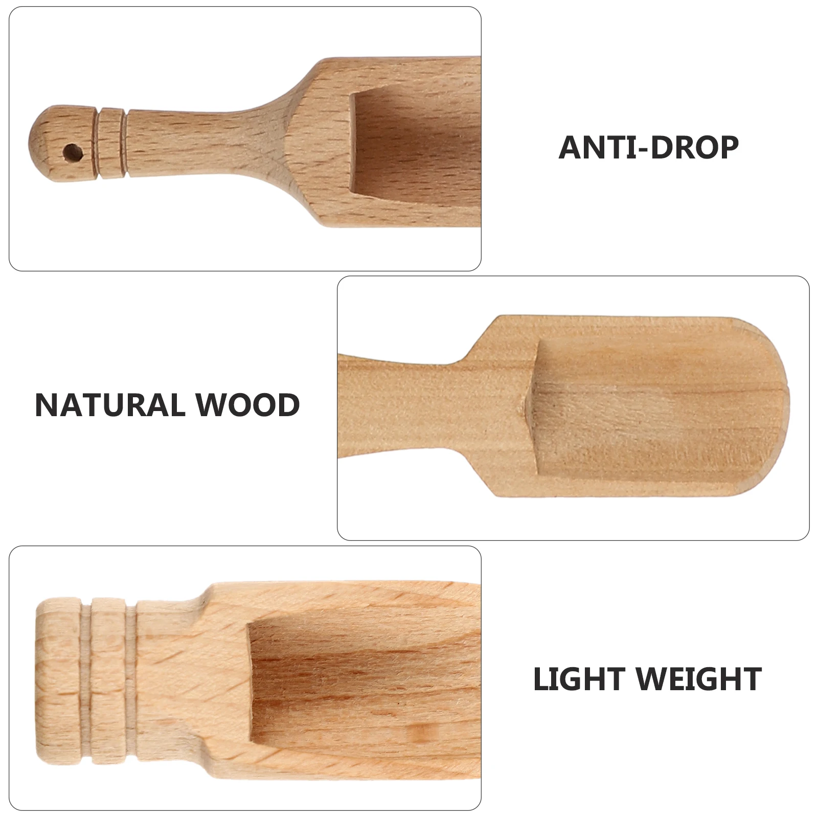 9 pcs Wooden Salt Spoons Mini Teaspoons Spice Coffee Scoops Mixing Small Eco Friendly Kitchen Tools