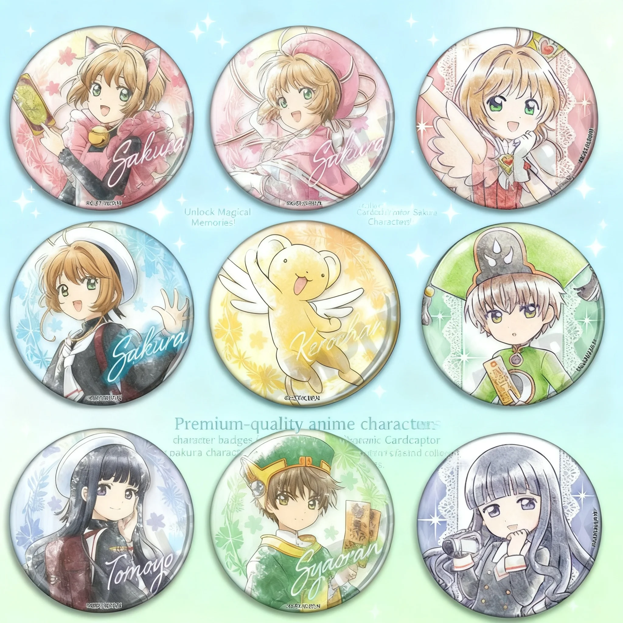 

Anime Cardcaptor Sakura Magic Girl Cosplay Badge Keychain Pendant Accessory Xiaolang Zhishi Xiaoke Merchandise Collectible Gift