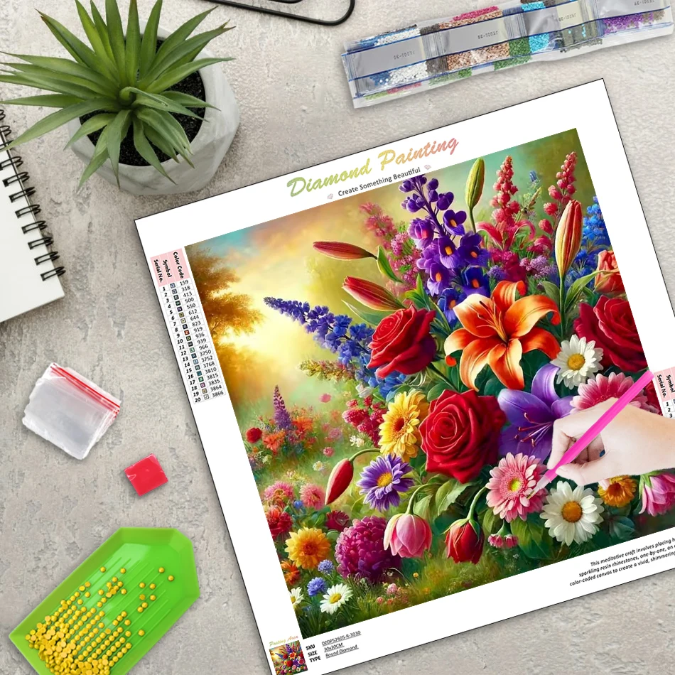 Resin Art Ideas With Pictures - Flower Diamond Painting Kits Wall Art