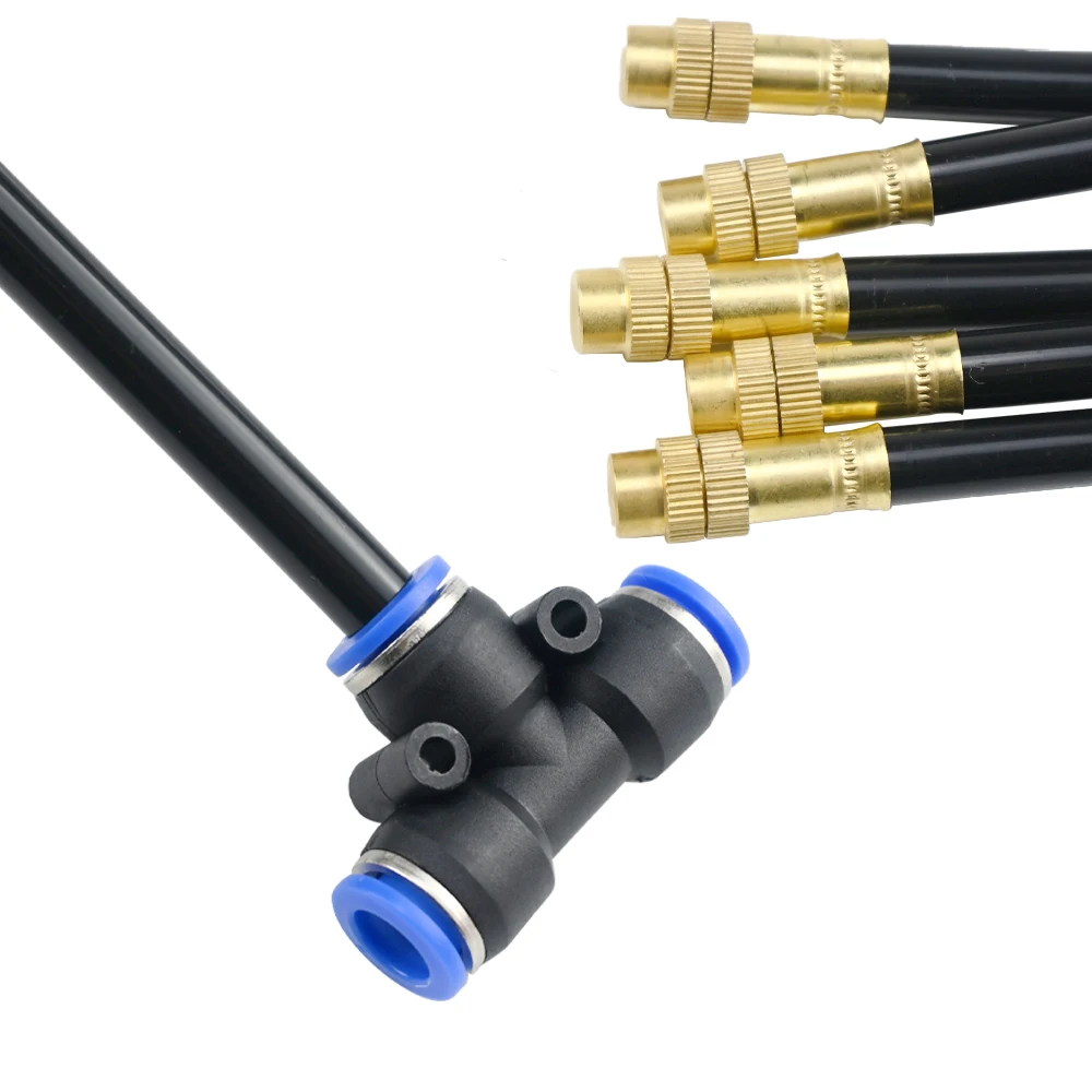 20/30/50cm 360° Free-bend Misting Nozzle Adjustable Brass Atomization Sprayer Garden Irrigation Watering for 6/8/10/12mm PE Hose view 3