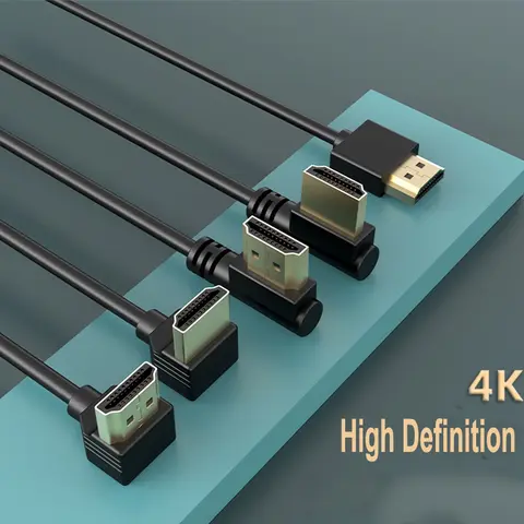 Canfon HD 케이블 90도 각도 벤드 Skyworth Hisense HDMI 호환 인터페이스 데이터 라인 세트 박스 TV 연결