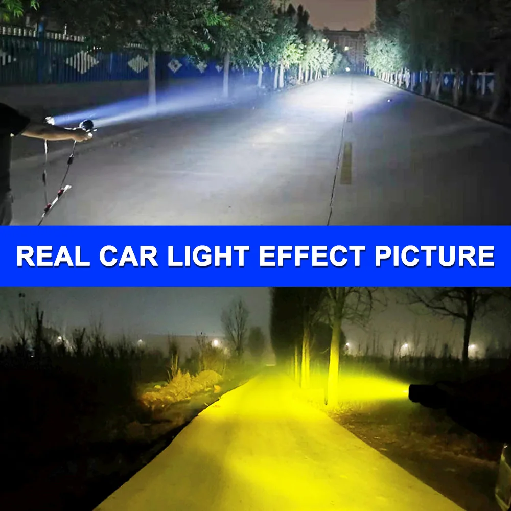 Motorcycle 3000K 6000K 7cm Dual Color Projector Lens Laser Spotlight Fog Lights Led Spot light Moto Fog Lamp