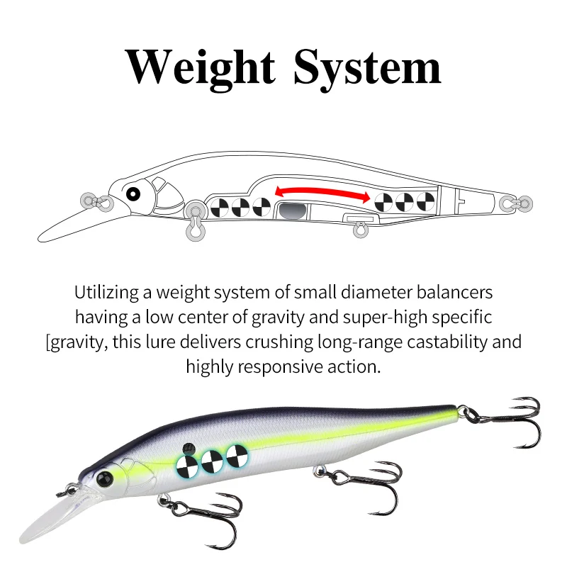 TSURINOYA-señuelo de pesca suspendido, cebo duro de tungsteno, sistema de peso 115sp AURORA, 115mm, 17,2g