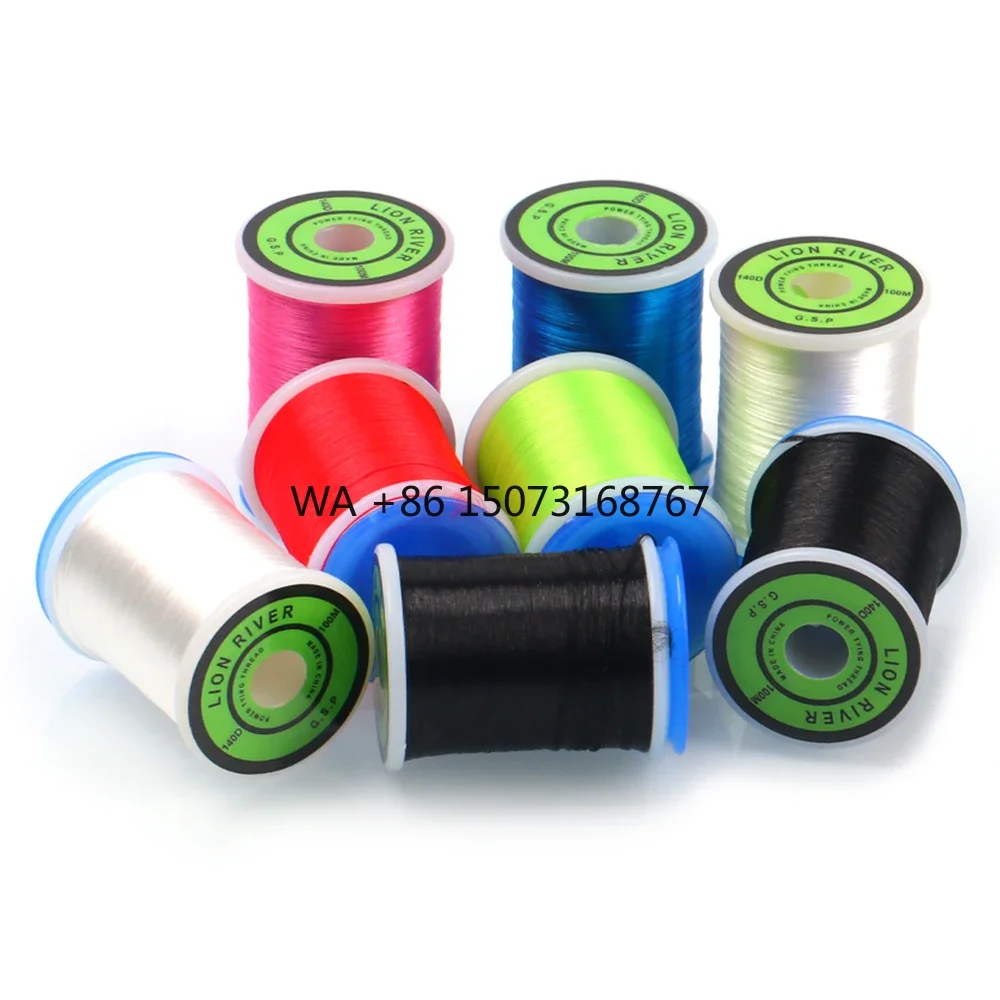 

6 цветов для рыбалки 140D G.S.P, полиэтиленовая нить для завязывания мушек, морской окунь, щуки, мушки и джиги, материал для завязывания
