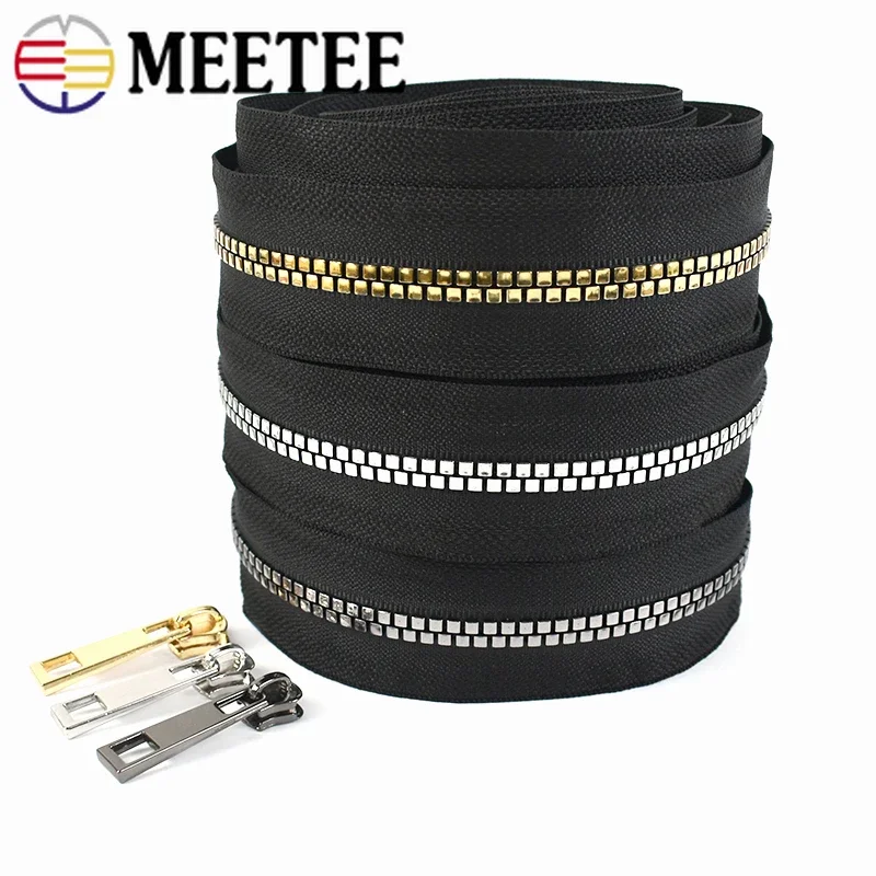 

2/5/10Meter Meetee 5# Resin Zippers Open-end Zipper with Sliders for Bag Jacket Coat Zip Repair Kit DIY Sewing Clothes Accessory