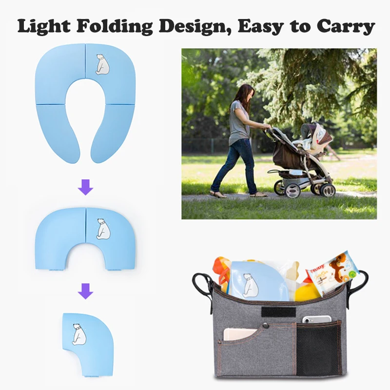 Foldable Baby Travel Toilet Pot Seat Toddler Portable Toilet Training Seat Children Urinal Cushion Children Pot Chair Pad Mat