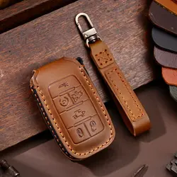 For Dodge RAM 1500 RAM1500 RAM2500 TRX 2021 2020 Jeep Leather Car Key Case Cover Car Remote Key Holder Fob Shell Accessories