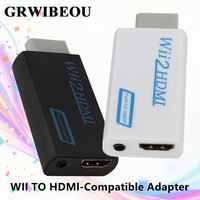 GRWIBEOU Wii to HDMI Converter Full HD 1080P with 3.5mm Audio HDMI Adapter for PC HDTV Monitor Display Converter  Adapter