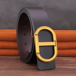 2022 new luxury high quality letter slide buckle designer belts men genuine leather famous brand 3.8cm Cowksin ceinture homme