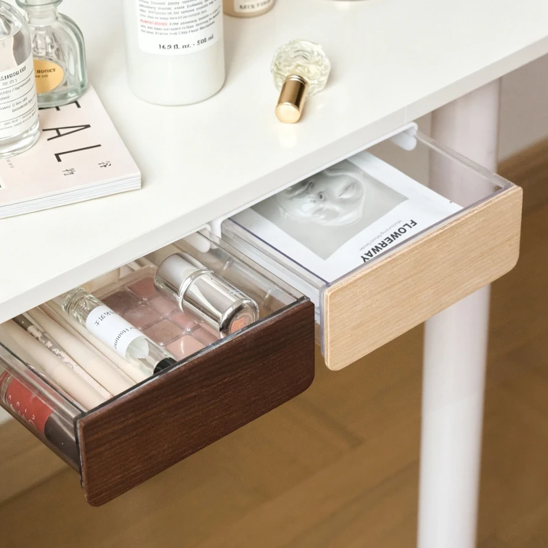 Under-Desk Drawer Storage Box Hidden Drawer Without Trace Modern Portable Organizers for Cosmetics Nordic Home Office Storage