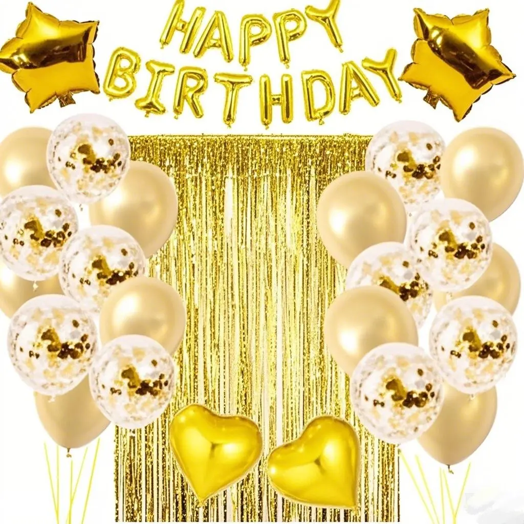 39-teiliges Happy Birthday-Ballon-Set in Roségold für Geburtstags- und Partydekoration – Detail 6