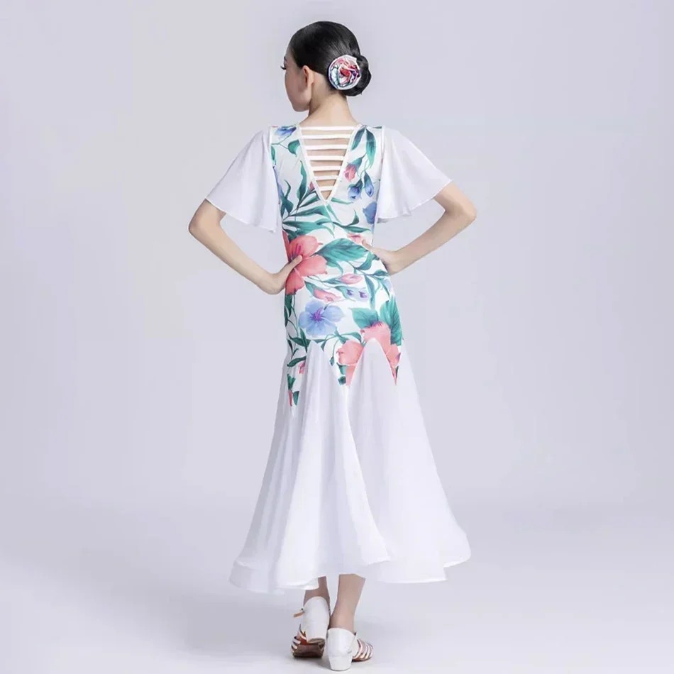 Floral Patchwork Design Kids Latin Dance Dresses Girls Belly Dancing Dress Stage Dancewear Peformance Costumes NY25 WH202221