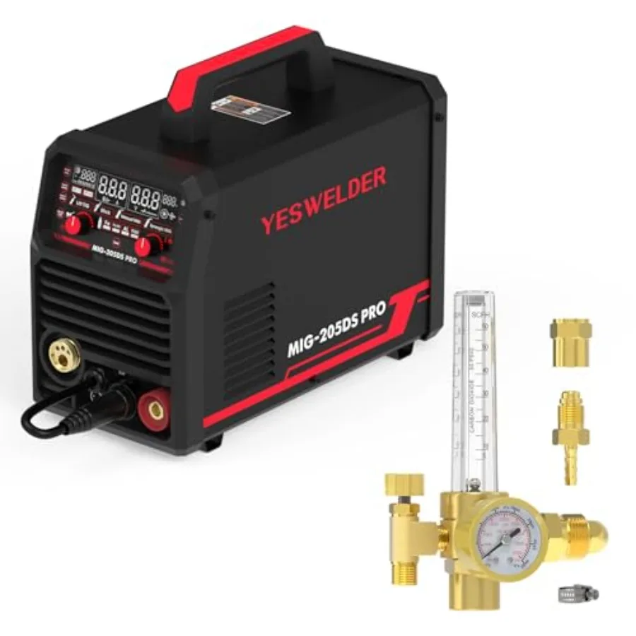 

MIG-205DS MIG Welder 200Amp 110/220V Dual Voltage MIG Welding Machine with 5-in-1 Capability for Gas MIG Flux Core MI
