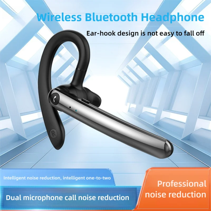

Wireless Bluetooth Headphones Ear-Hook Right Ear ENC Noise Reduction Ultra-Long Battery Life High Sound Quality For Bussiness