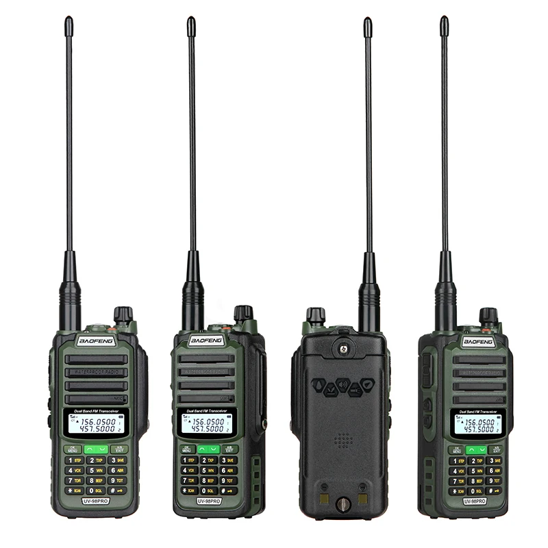 Baofeng UV-98 PRO Walkie Talkie jarak jauh, 10W daya tinggi IP68 tahan air dua arah Radio FM portabel berburu