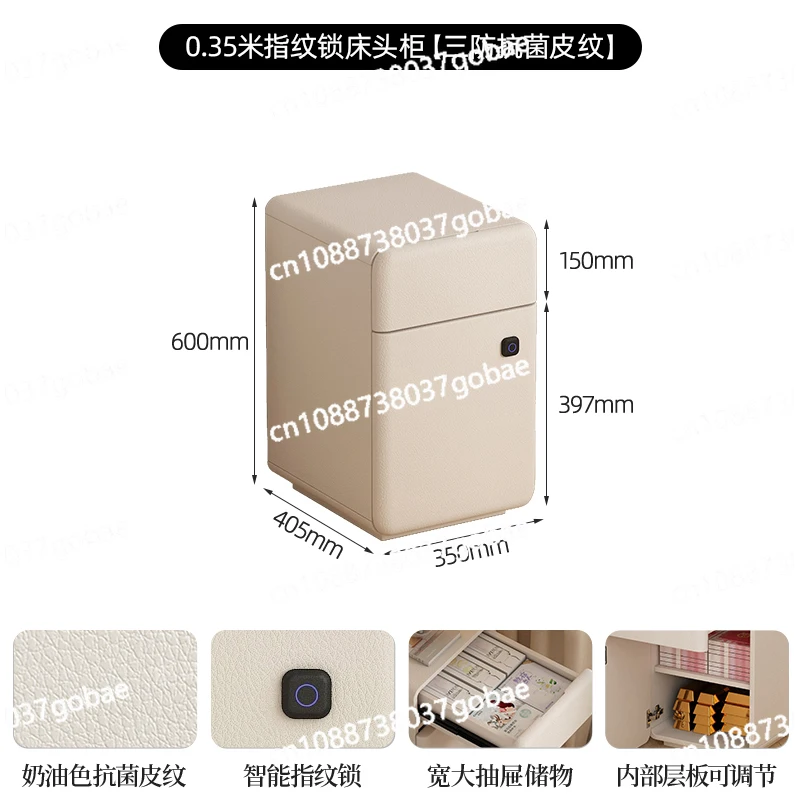 L'm'm Single Finished Bedside Table Fingerprint Lock Cabinet Integrated Home Bedroom Design Cabinet