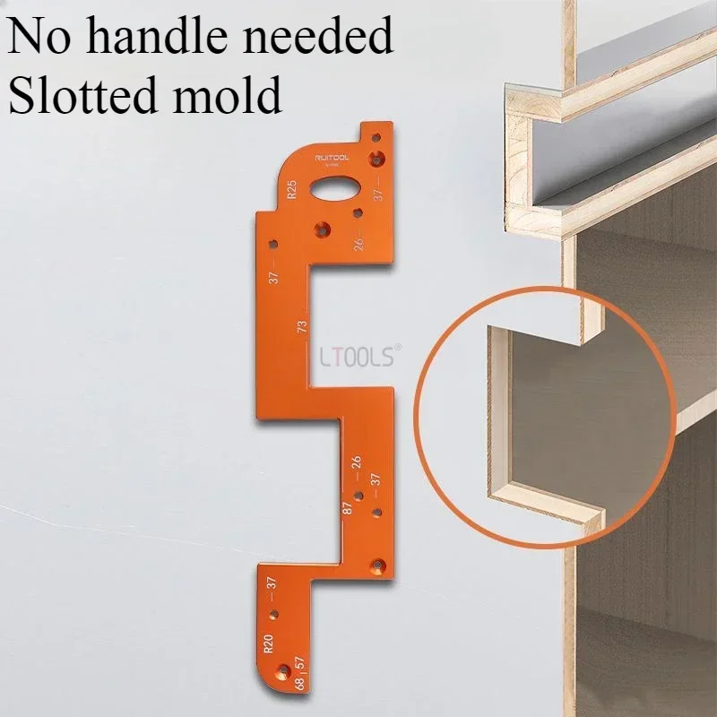 No Handle Cabinet Slotting Tool Handle Slotting Mold Arc Slotting Suitable For Wardrobes And Kitchens Woodworking Auxiliary Tool