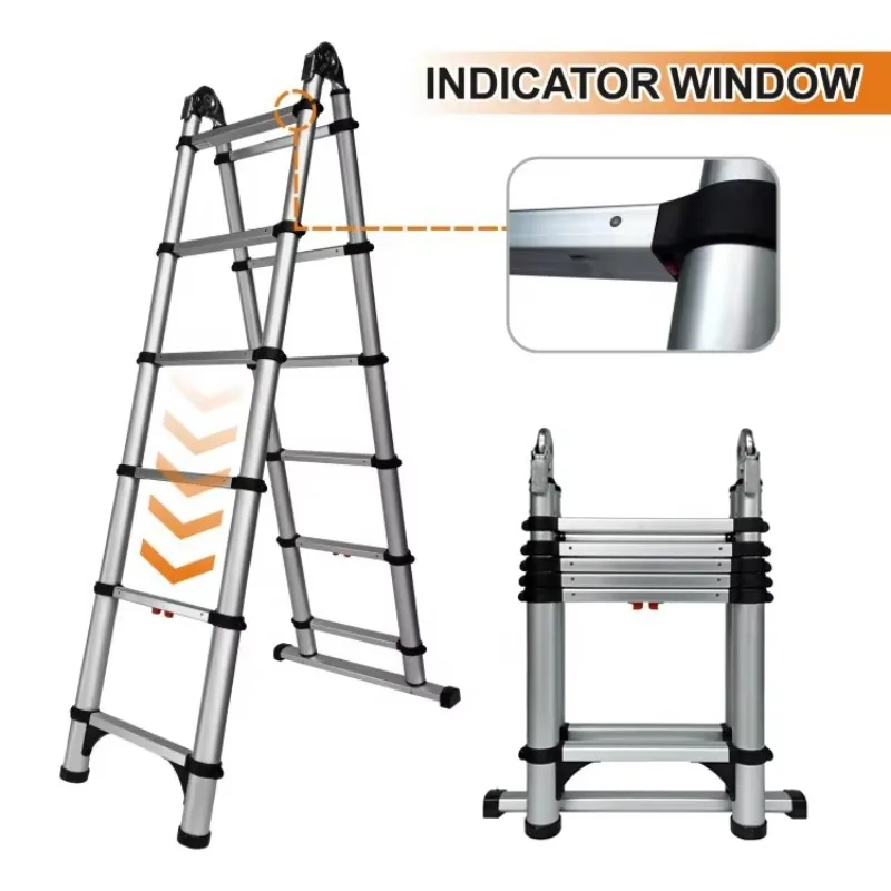 Folding Portable Soft Close Aluminum Telescopic Ladder