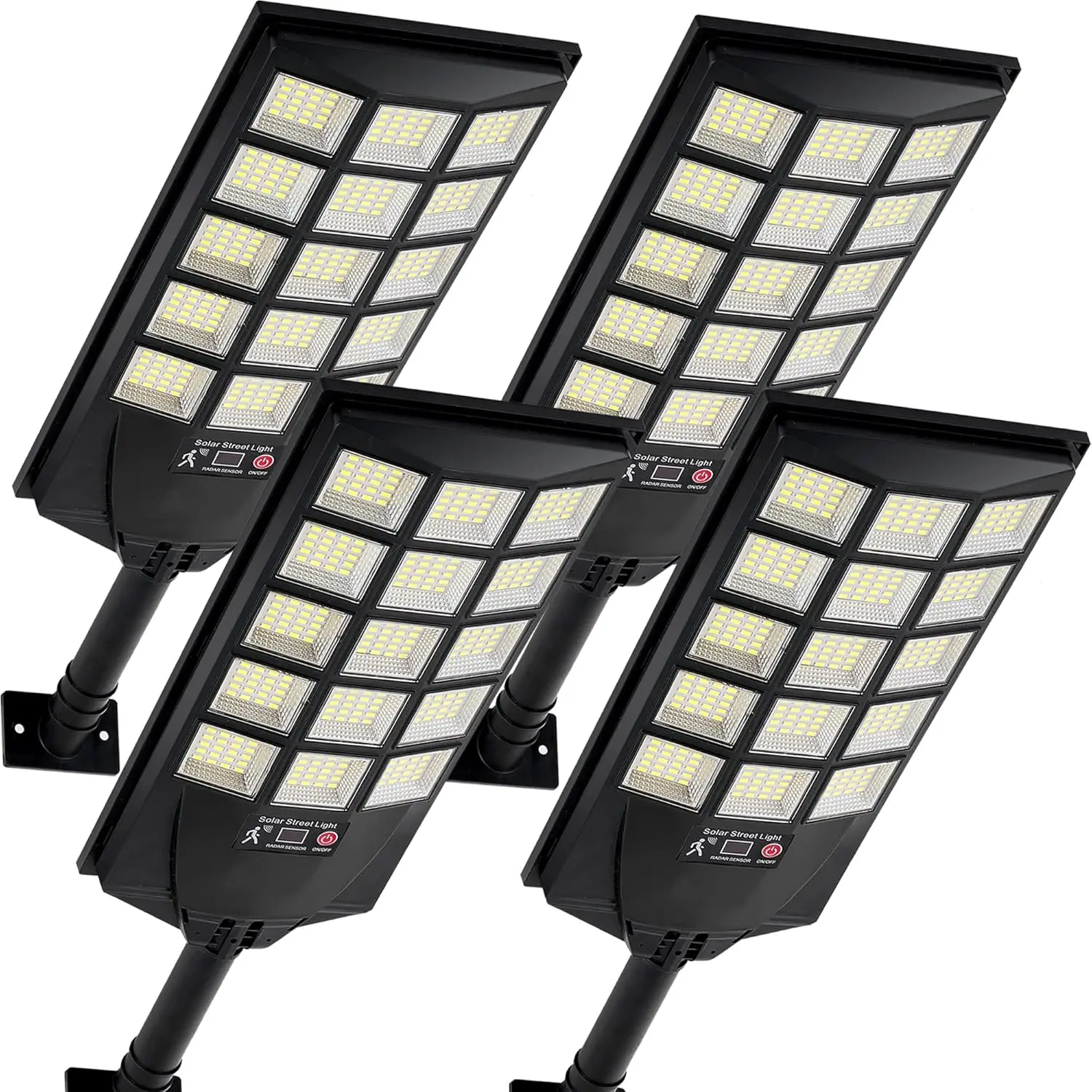 Solar Lights Outdoor Waterproof, 6500K Dusk to Dawn Solar Street Light Motion Sensor with Remote, LED Security Flood Light