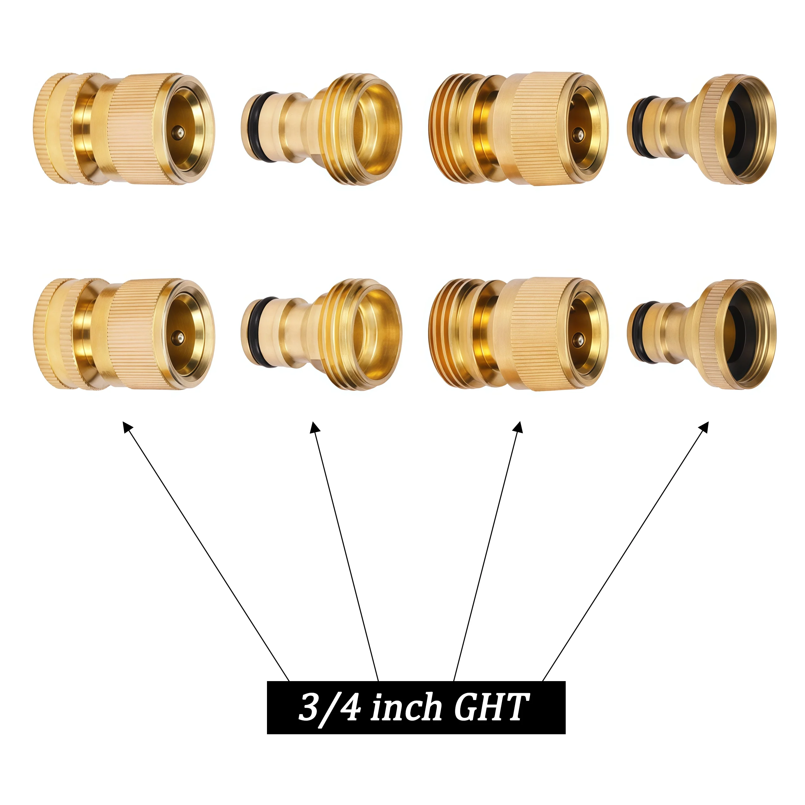 Brass 16mm Nipple Adapter 1/2 3/4 1 Inch Male Female Thread Garden Hose Tap Quick Connector Irrigation Pipe Fitting Joint
