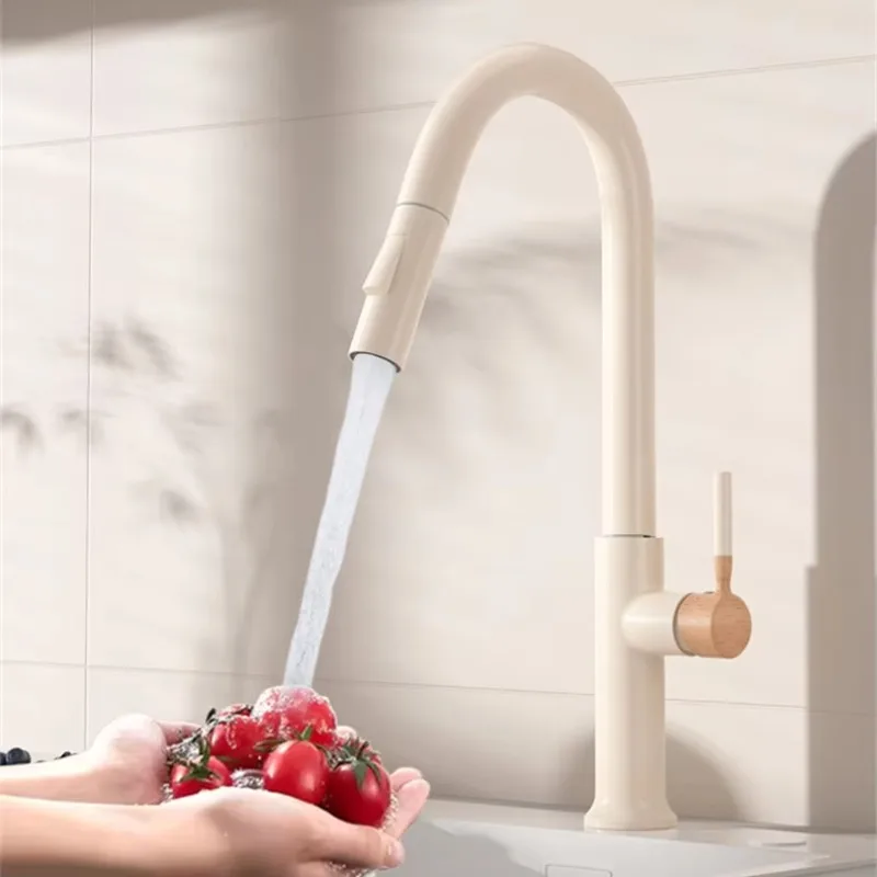 kitchen faucet white brass zinc alloy faucet pull out sprayer