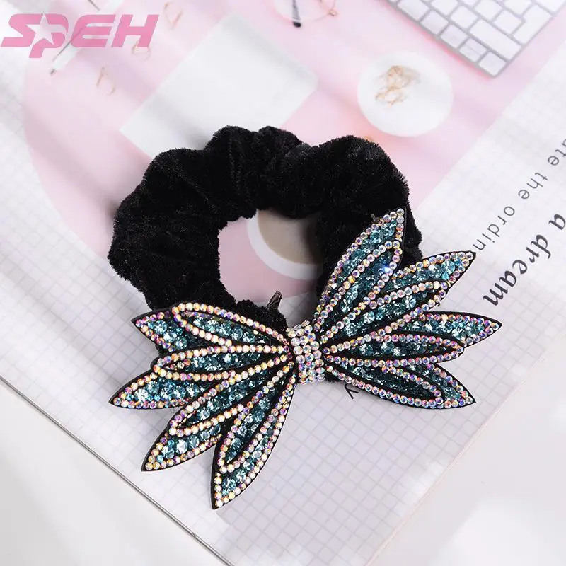 fashion new women's head rope creative flannel bow horsetail rope small fresh hair rope