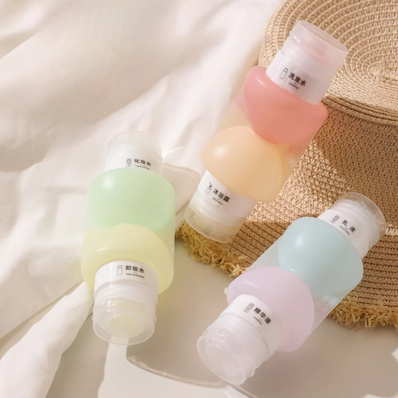 

Refillable Silicone Travel Bottles Outdoor Double Soft Squeeze Tube for Shampoo Lotion Portable Toiletries Container Accessories