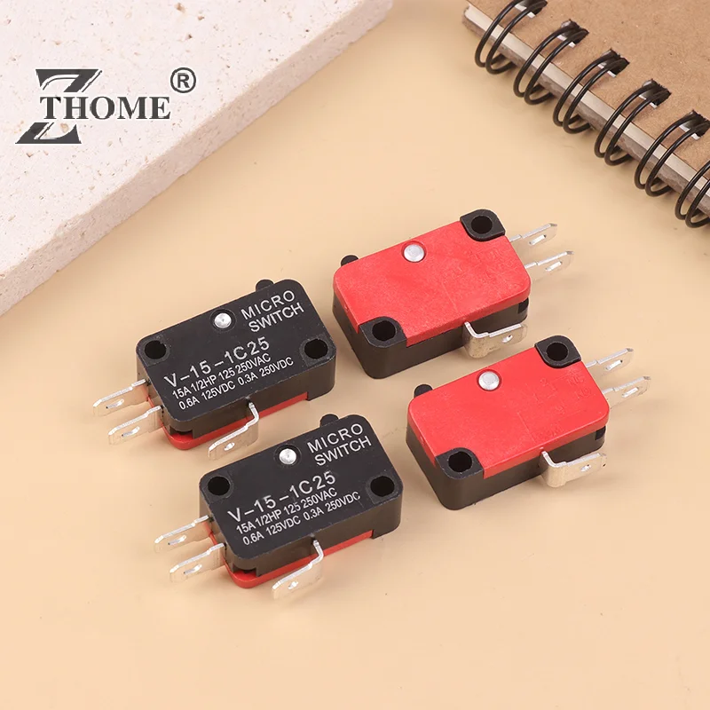 

10Pcs Micro Switch V-15-1C25 Silver Point V-15-1C25 Microwave Oven Contact Switch Copper Point Tact Switch Limit Microswitch