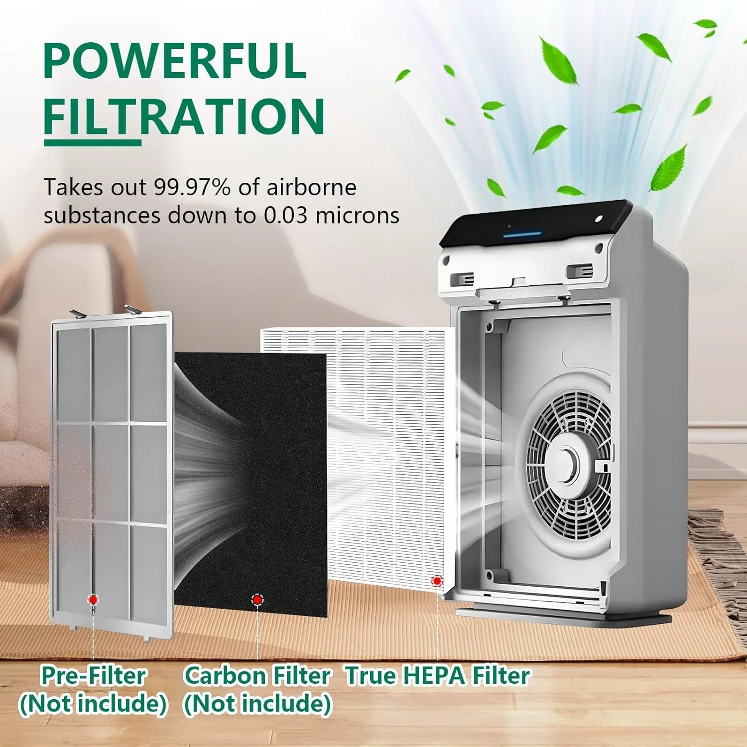 

Комплект из 4 сменных фильтров C545 True HEPA, совместимых с очистителями воздуха Winix C545, B151, P150, 9300, номер детали 1712-0096-00