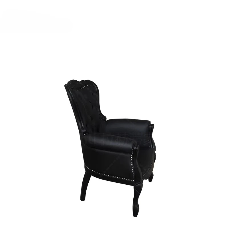 

Charcoal chair designer casual creative feature solid wood armrest living room chair