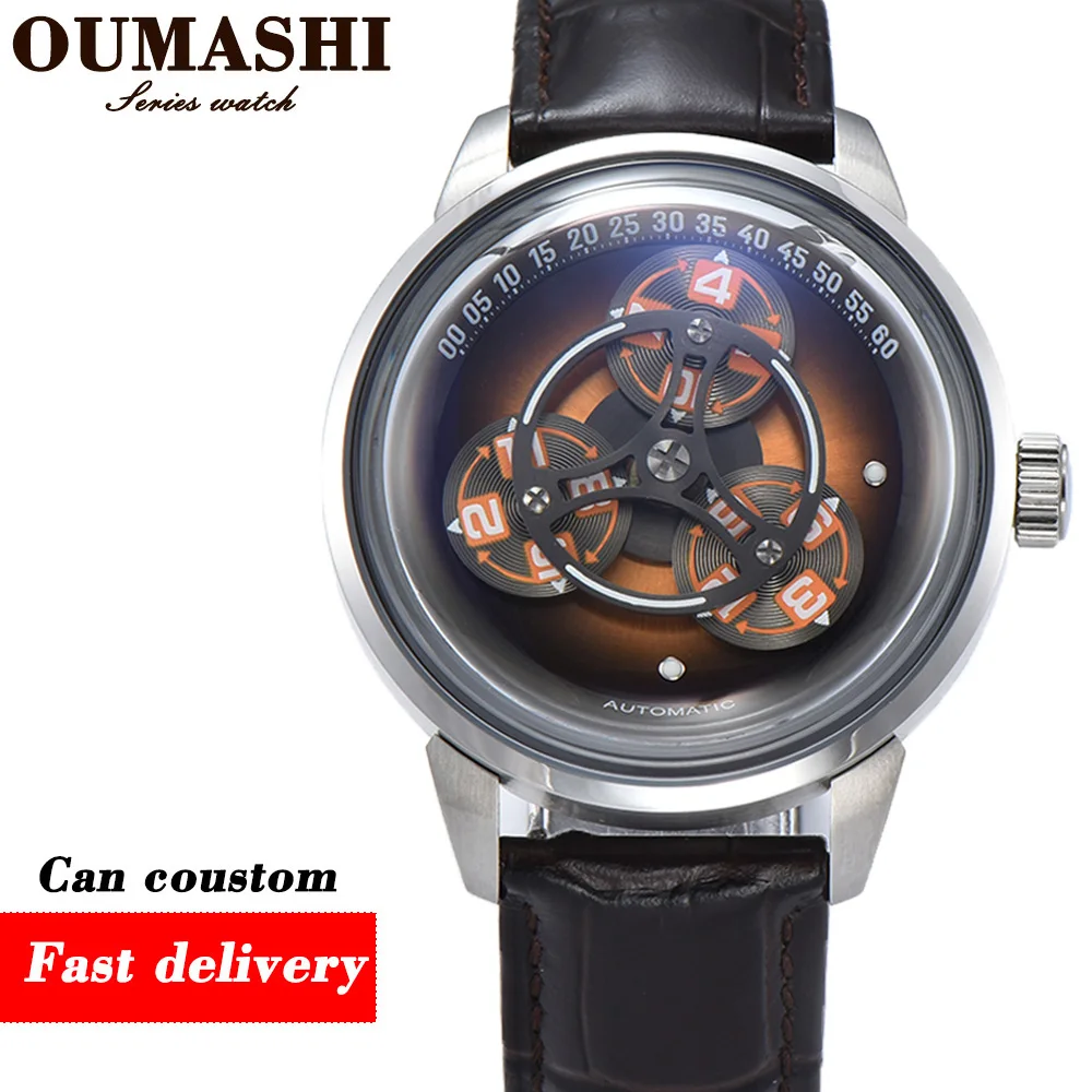 

Luxury Men's watch whirling hands Miyota 8215 watch improved Automatic mechanical watch Movement steel waterproof luminous watch