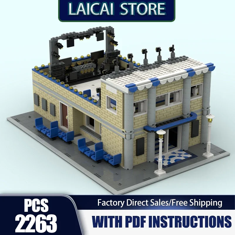 Moc Building Bricks Modular Open Air Dance Club Model Technology Blocks City Street View Christmas DIY Toy Construction Gifts