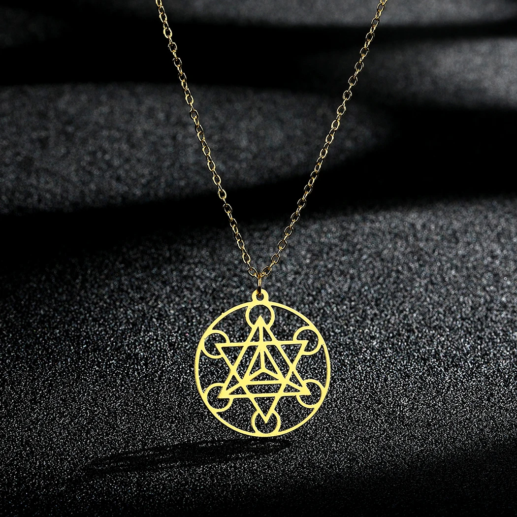 Cxwind 2022New Apr Merkaba Necklace, Sacred Geometry Pendant, Merkaba Pendant, Spiritual Necklace, Star Tetrahedron