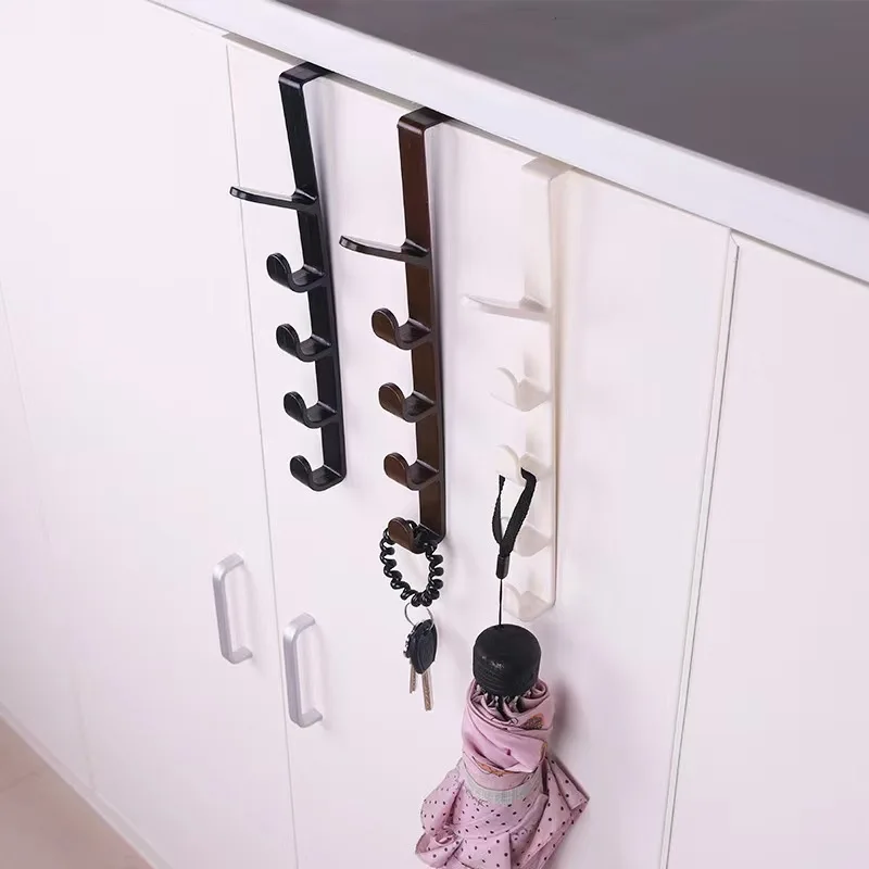 Creative Home Multifunctional 5 Hooks Portable Wardrobe Coat Hook Kitchen Bathroom Behind The Door Towel Hanger Storage Hooks