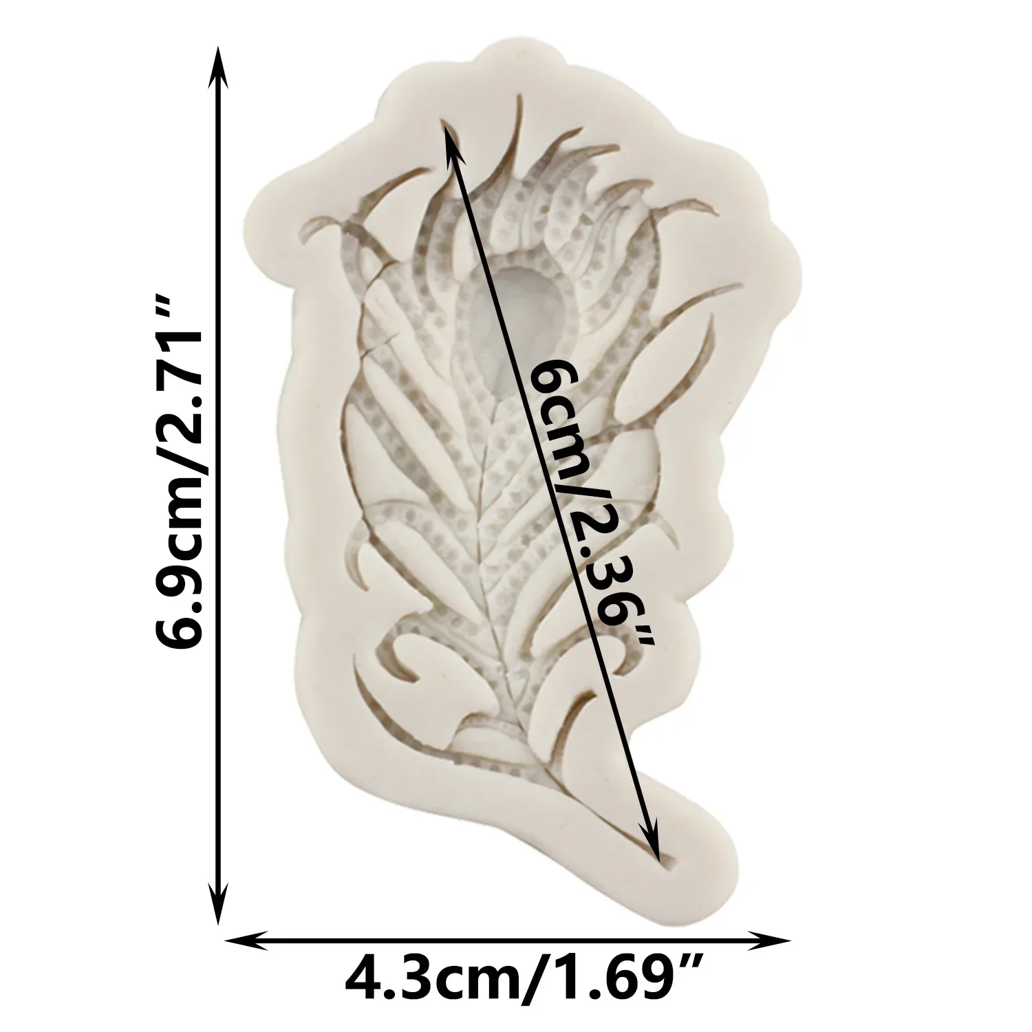 Peacock Feather Resin Silicone Mold DIY Cake Border Chocolate Fondant Mould Jewelery Clay Candy Moulds Cake Decorating Tools