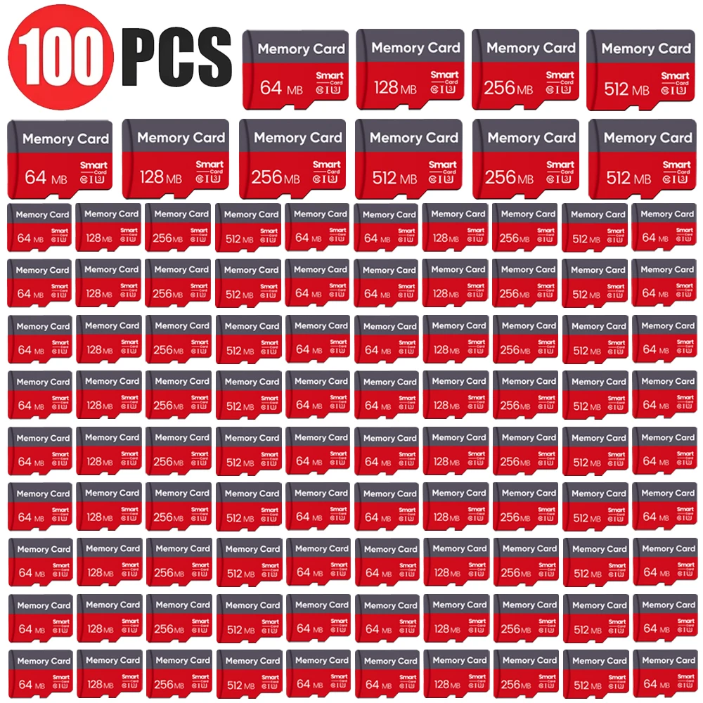 100PCS Flash Drive Card 512MB Class10 TF Card 256MB C10 Memory Card 128MB C10 Photography Storage Devices 64MB Business Gift