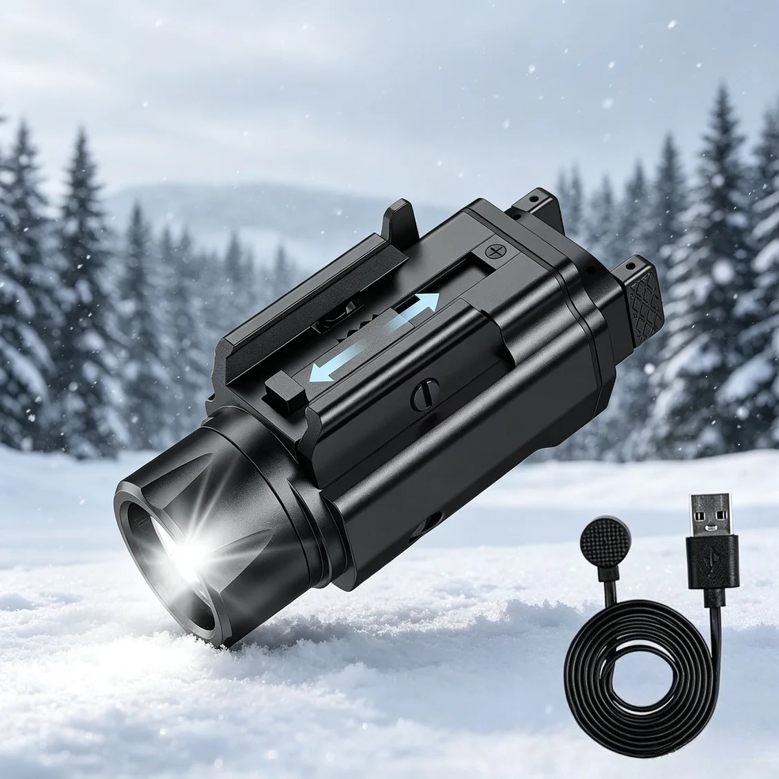 Richfire 1600LM weiße LED-Taschenlampe, magnetisch, wiederaufladbar, tragbare Laterne für Jagd, Outdoor, Schießen, Camping