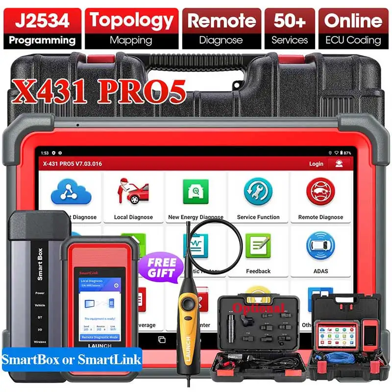 New Launch X431 PRO5 Diagnostic Tools ECU Programming Tool with J2534 SmartBox/SmartLink OBD2 Scanner OBDII Launch PRO5