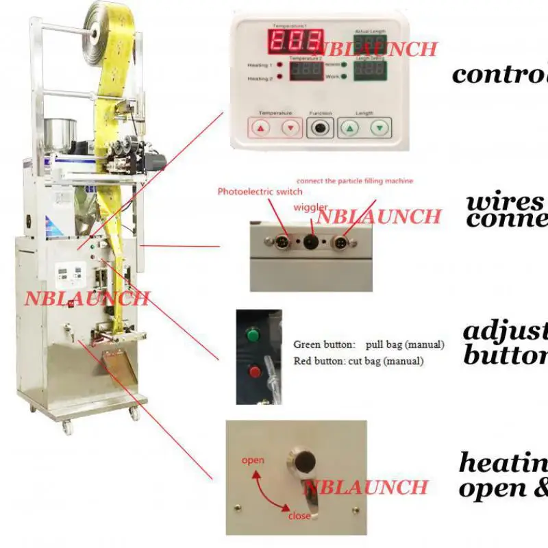 Back Sealing Powder Packing Machine Granular Filling And Weighing Sealing Machine Tea Leaf Grain Medicine Snacks Corn Particles