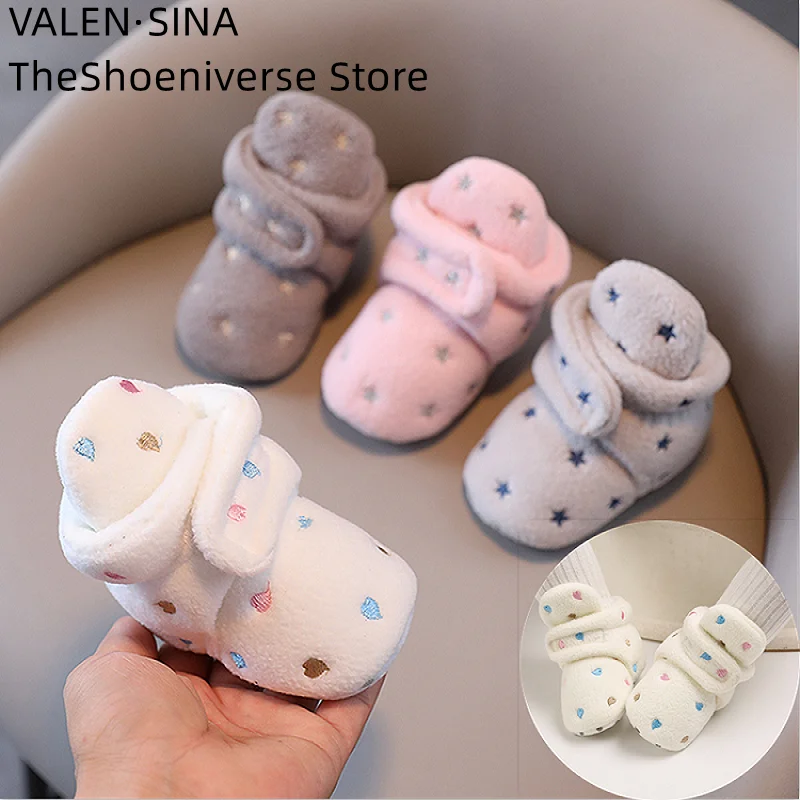 NEW Winter Baby Shoes Boys Girls Cotton Soft Sole Snow Booties Thick Winter Warm Newborn Toddler Boots Shoes Frist Walking Shoes