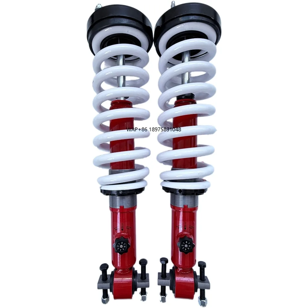 

F-150 3.5TT Shock Absorbers 2-Inch Lift with 58mm Diameter 4-Stage Adjustable Compression for Front and Rear Red Color