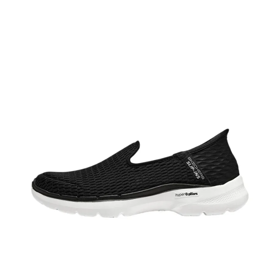 Skechers Go Walk 6 Hands Free Slip Ins Sports Abrasion Resistant Low top Walking Shoes Women's Black 896236-BKW
