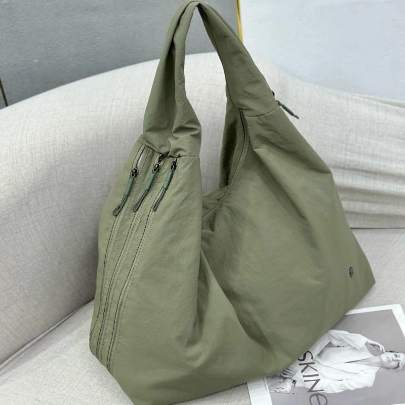 

Новая однотонная сумка на одно плечо, модная индивидуальная повседневная простая сумка-тоут, нейлоновая женская сумка большой вместимости