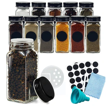 120ML Spice Shaker Bottles Glass Spice Condiment Jar Kitchen Salt and Pepper Shaker Seasoning Cans Kitchen Gadget Tool