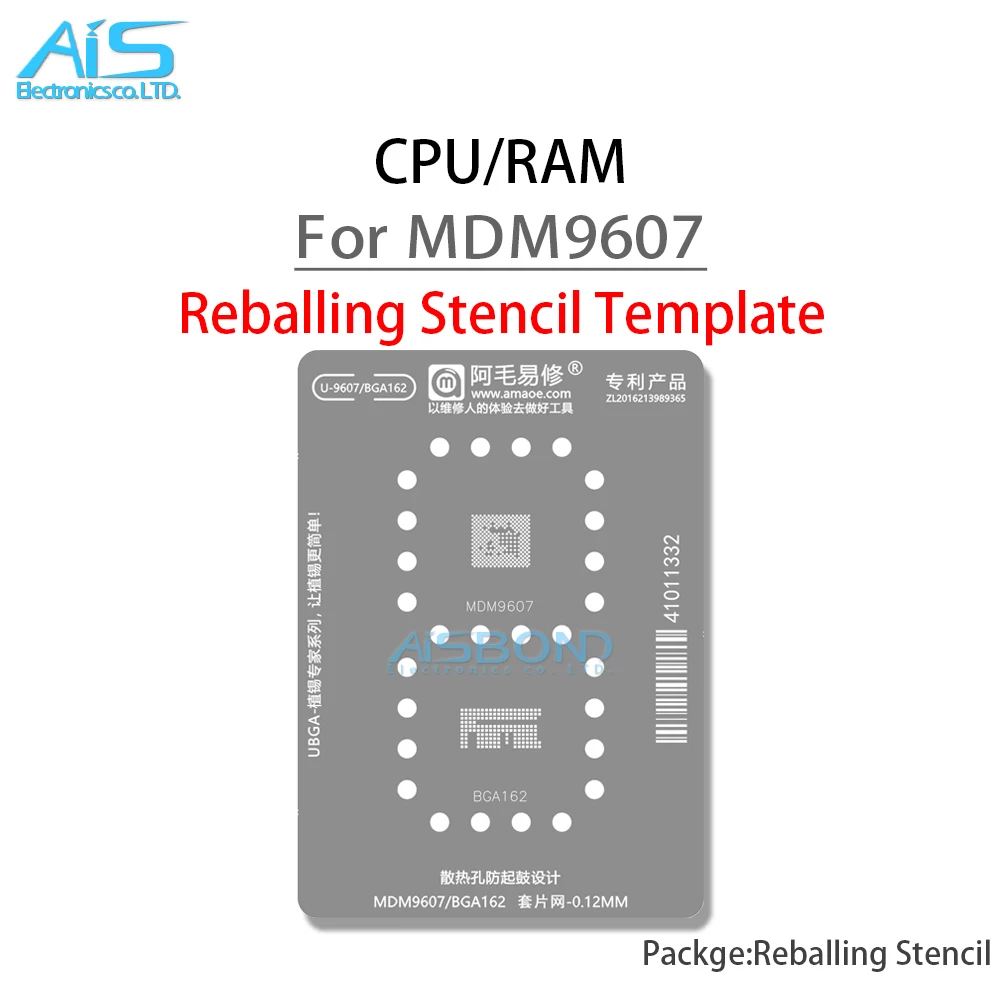 

BGA Stencil Reballing For MDM9607 CPU BGA162 RAM eMCP Chip Solder Steel Mesh IC Tin Planting