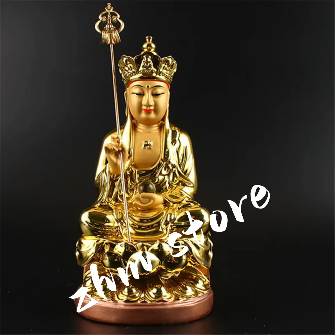 18CM Resin Gold-plated Chinese Buddha Statue  Ksiti Garbha Tibetan Buddha Statue Buddhist Home Decoration Crafts  Ornaments
