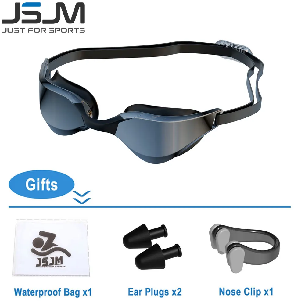 JSJM New Style Adjustable Professional Swimming Goggles Adults Swim Glasses Men Women Professional HD Anti-fog Silicone Goggles