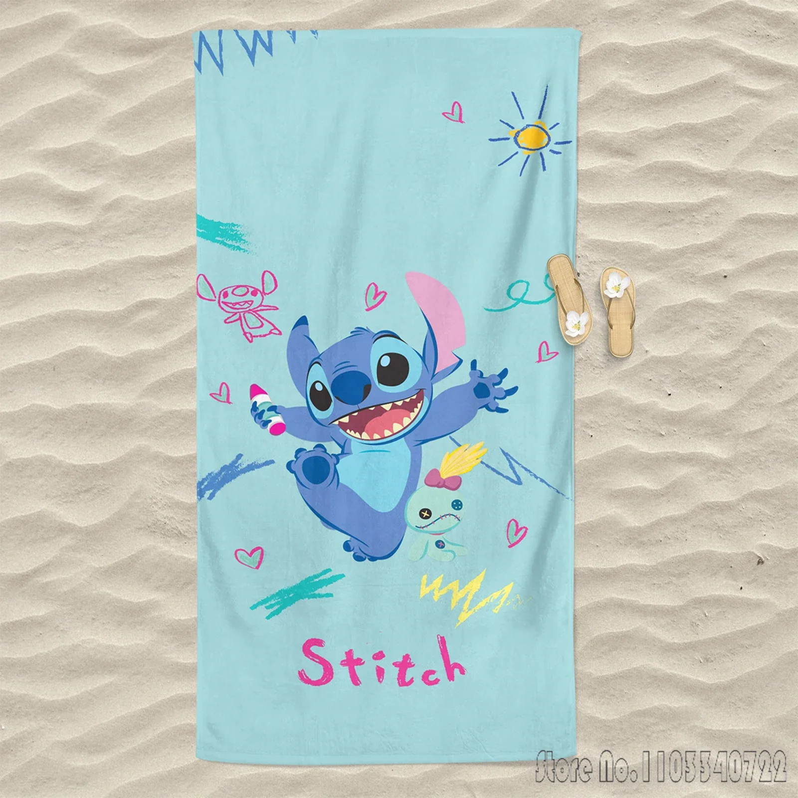 

Lilo & Stitch Quick Dry Microfiber Bath Towels Microfiber Beach Swimming Towel Decor for Kids Gift 75x150cm