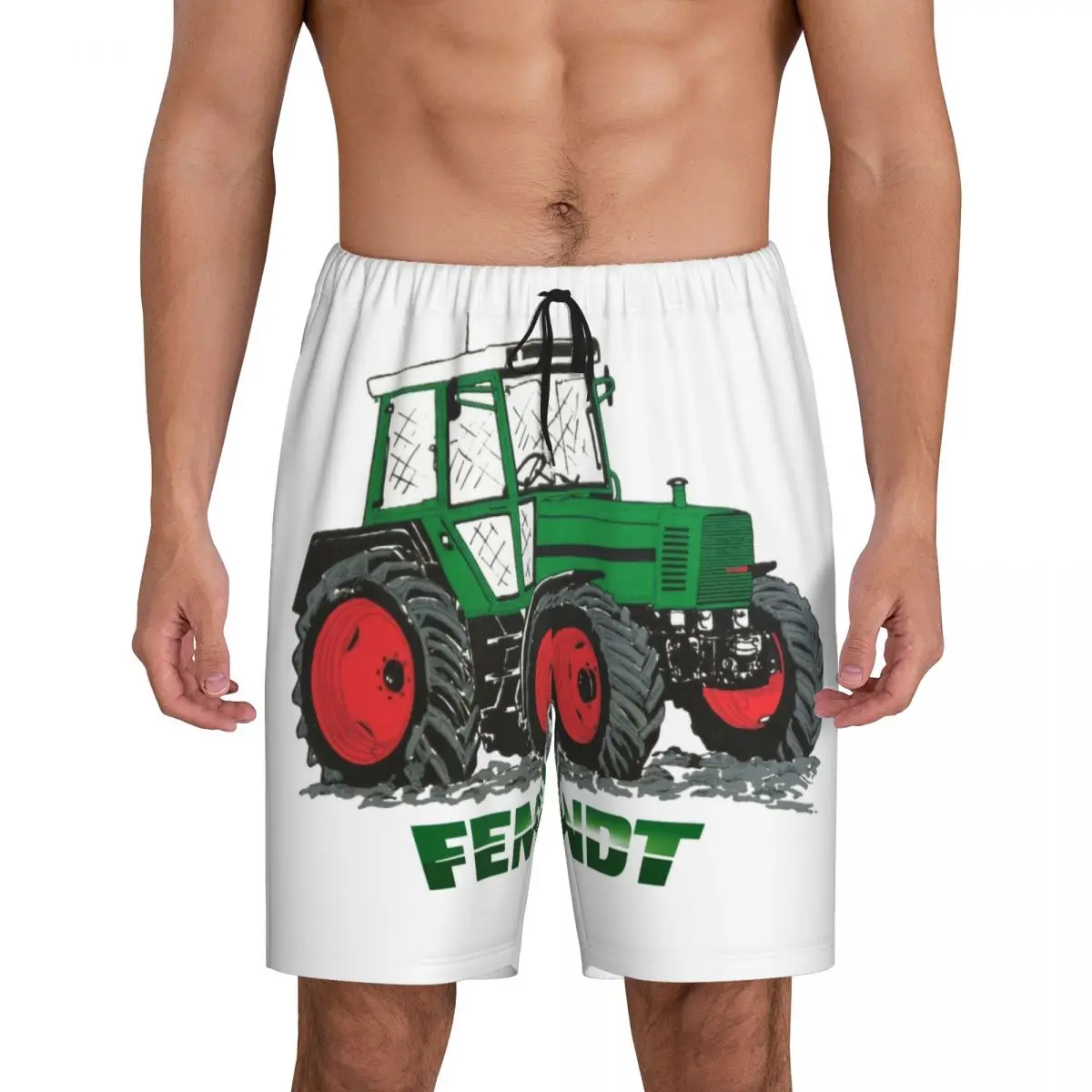 

Custom Fendt Tractor Pajama Shorts Sleepwear Men's Elastic Waistband Sleep Lounge Short Pjs with Pockets